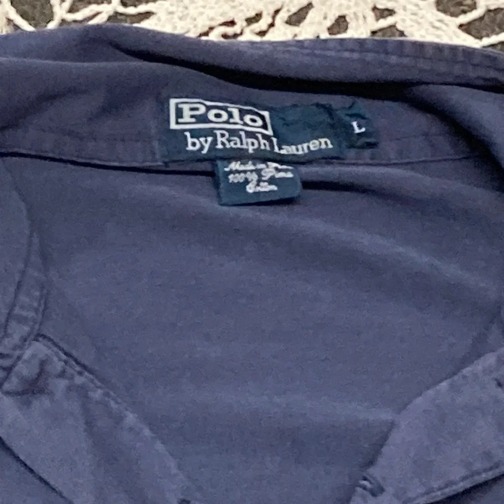 Polo Ralph Lauren Mens Navy Blue 100% Pima Cotton Short Sleeve Polo Shirt Large